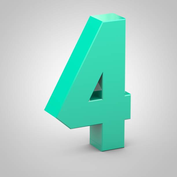 istock Isometric number 4 isolated on white background 696919880