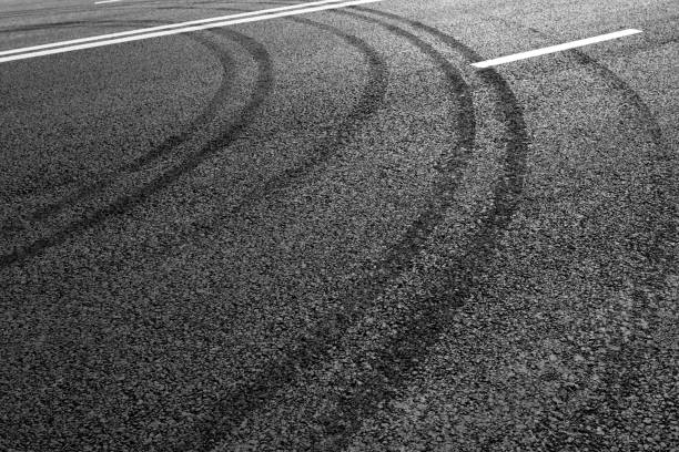 istock Asphalt road with marking lines white stripes 696931978