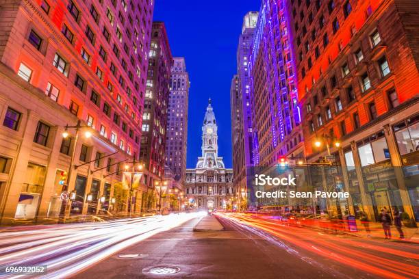 Philadelphia Pennsylvania Usa Stock Photo - Download Image Now - Philadelphia - Pennsylvania, City, Night