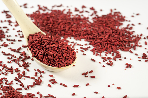 Dried fermented red yeast rice as one of the oriental natural food coloring ingredient