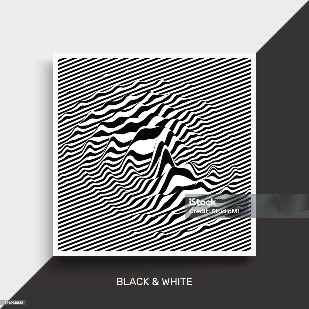 Waveform Distortion Indesign Waveform Background Surface Distortion Pattern With Optical Illusion ...