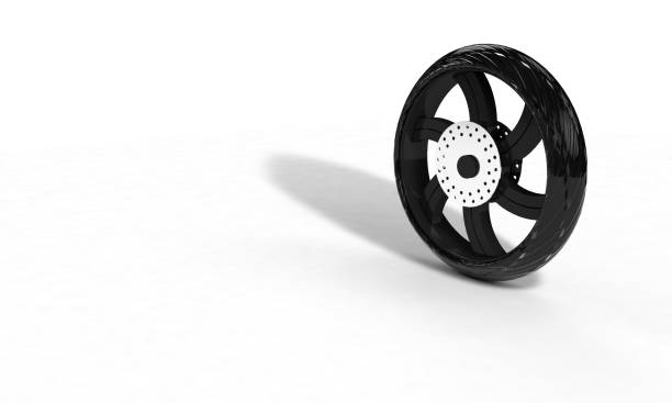 istock Motorbike wheel on white, 3d render 696938890