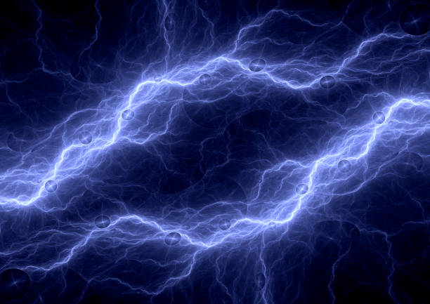 istock Blue electric background, lightning and plasma abstract 696939404