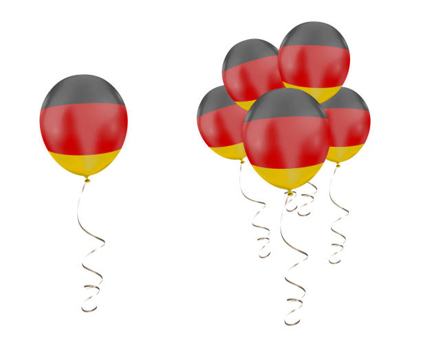 istock Country Flag of Germany on balloons with a white solid background 696948072