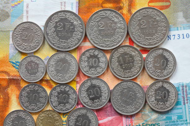 istock Swiss francs and centime coins 696949470