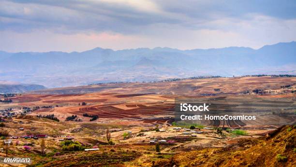 Landscape With The Agriculture Field Around Malealea Lesotho Stock Photo - Download Image Now