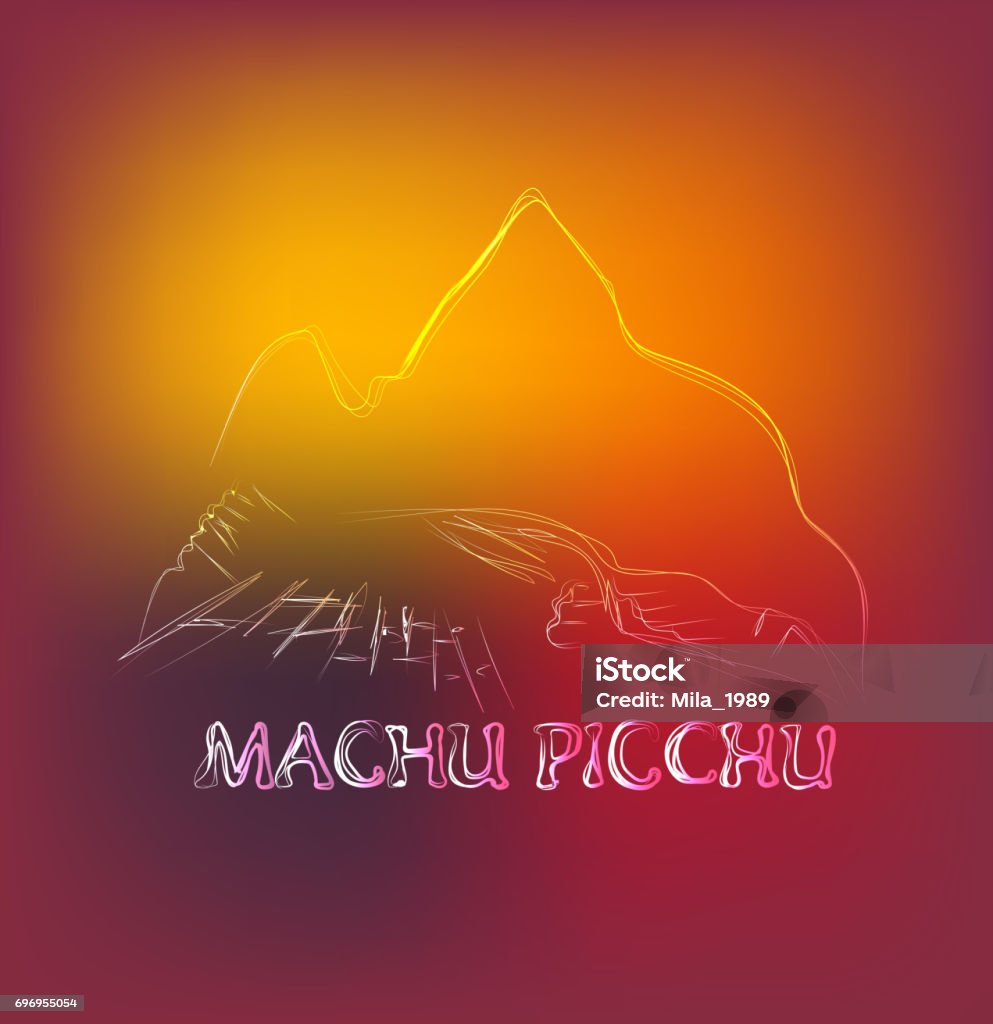 Phác Thảo Vẽ Tay Đẹp Của Machu Picchu Ở Peru Hình minh họa Sẵn có ...