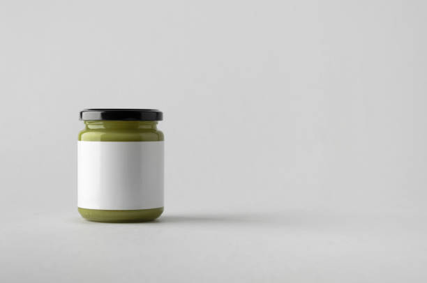 istock Pumpkin / Hemp Seed Butter Jar Mock-Up - Blank Label 696963024