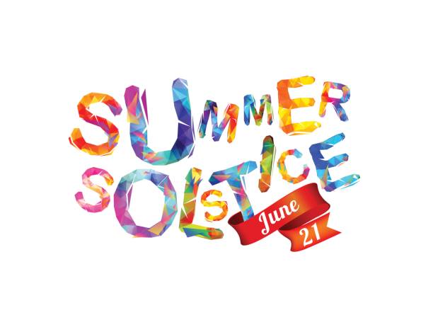 Summer solstice. June 21. Summer solstice. June 21. Vector triangular letters summer solstice stock illustrations