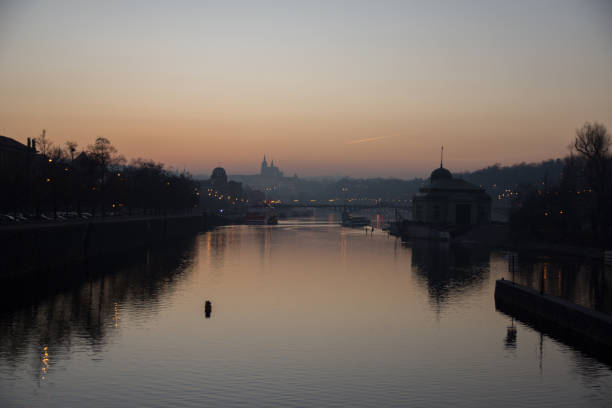Prague cityscape in the morning