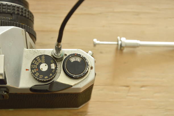 istock shutter cable released operated on film camera ready to shooting 696984784