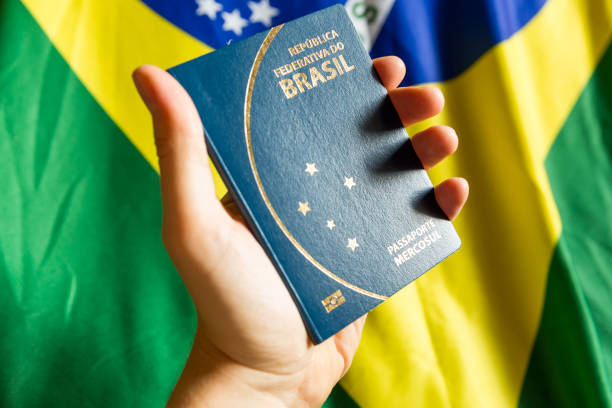 istock Hand holding Brazilian Passport 696985784