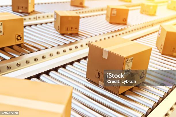 Packages Delivery Packaging Service And Parcels Transportation System Concept Stock Photo - Download Image Now