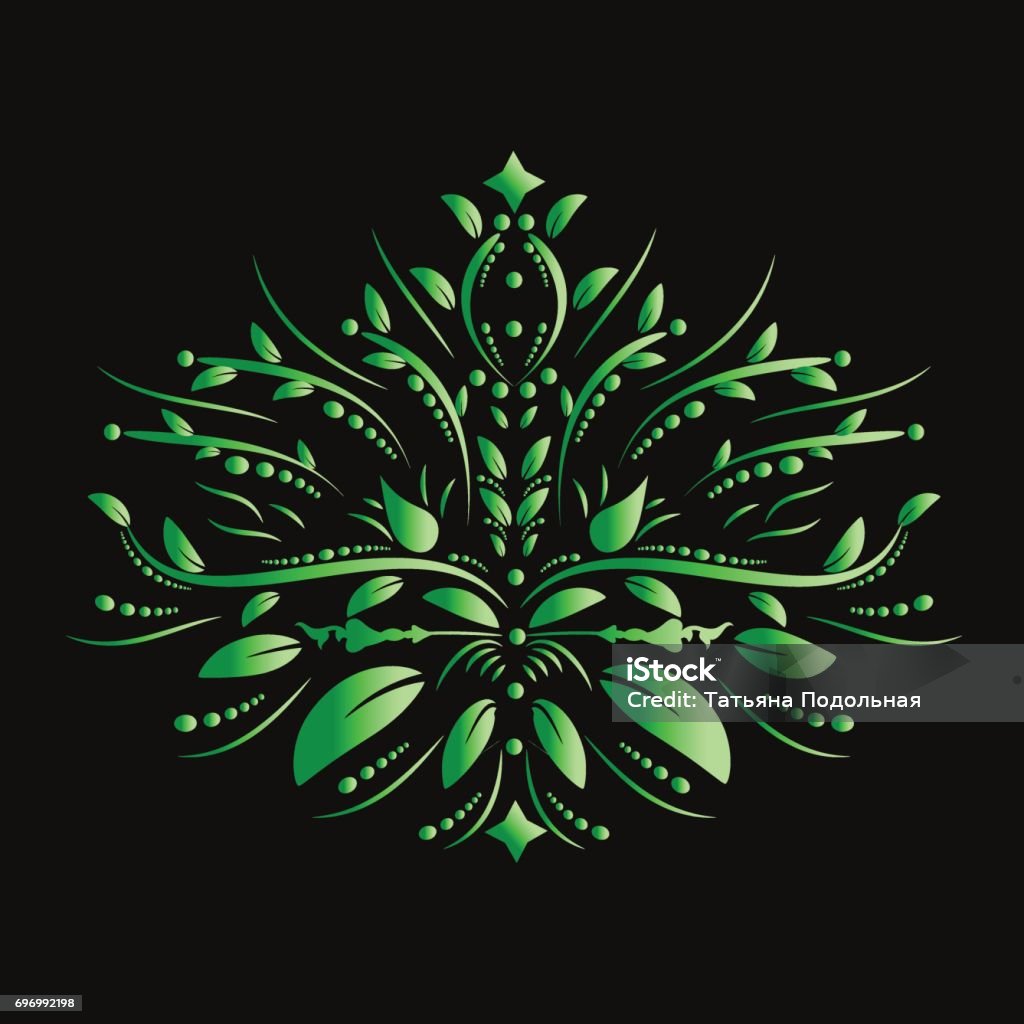 Green Pattern Handmade Vector Eps Stock Illustration - Download Image ...