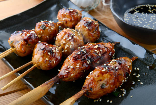 istock japanese meatball grill  or tsukune. 696993074