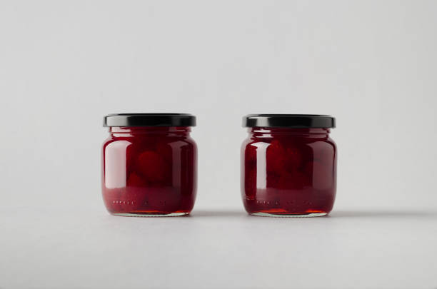 istock Strawberry Jam Jar Mock-Up - Two Jars 697000074