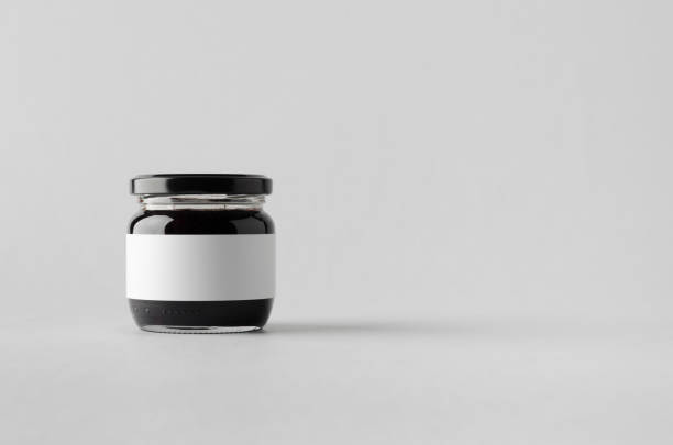 istock Blackberry Jam Jar Mock-Up - Blank Label 697000800
