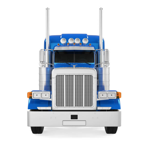 istock Blue Trailer Truck Isolated 697007718
