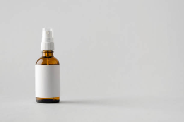 istock Amber Spray Bottle Mock-Up - Blank Label 697007824