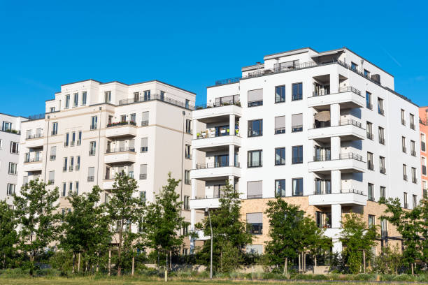 istock Modern white apartment houses 697020434