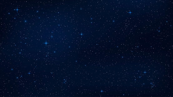 A Realistic Starry Sky With A Blue Glow Shining Stars In The Dark Sky Background  Wallpaper For Your Project Vector Illustration Eps 10 Stock Illustration -  Download Image Now - iStock