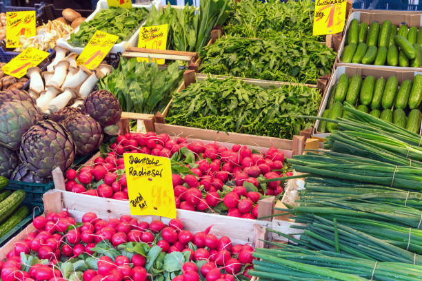 istock Radish, chive and other vegetables for sale 697020622