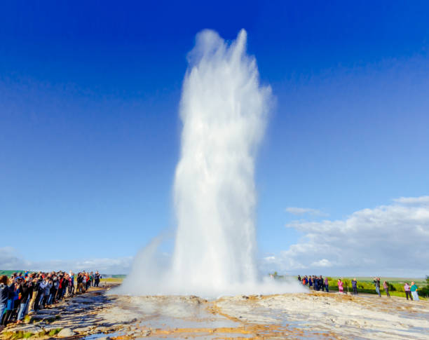 istock Strokkur geysir eruption, Golden Circle, Iceland 697020716