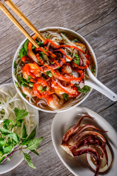 istock Pho, Vietnamese Soup Bowl, with seafood 697027070