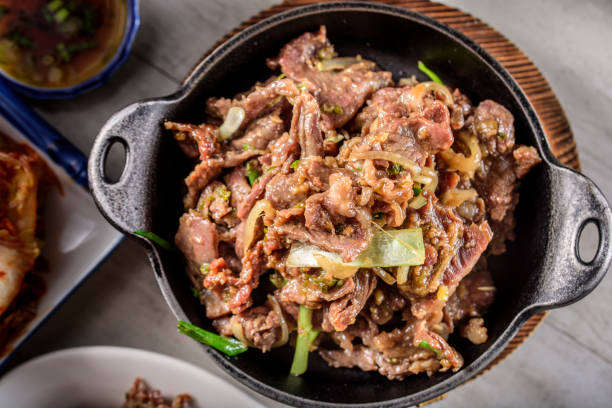 istock Delicious Grilled  Bulgogi , Marinated in soy sauce and garlic and ginger 697027794
