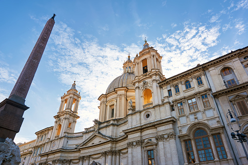 Rome, Italy - October 12, 2016: Sant'Agnese in Agone at Piazza Navona in Rome, Italy