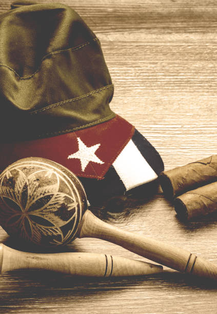 istock Cuban concept table of some related items 697031088