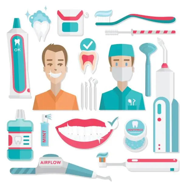 Vector illustration of Medical teeth hygiene infographic.