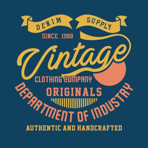 Design alphabet and numbers denim supply vintage clothing company for t-shirts
