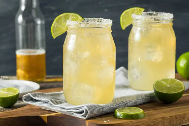 Refreshing Alcoholic Beer Margarita Beerita with Salt and Lime