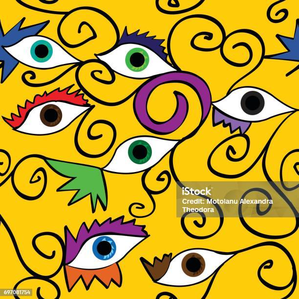 Abstract Eye Pattern Design Seamless Abstract Eye Pattern Stock Illustration - Download Image Now ...