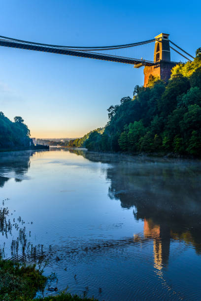 Bristol suspension bridge reflection on River Avon Bristol suspension bridge reflection on River Avon bristol england stock pictures, royalty-free photos & images