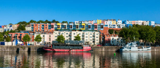 Bristol harbourside and clifton houses Bristol harbourside and clifton houses bristol england stock pictures, royalty-free photos & images