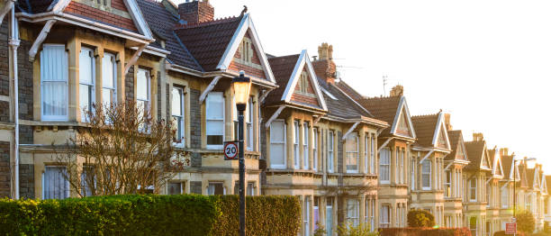 istock Typical English terraced houses in Bristol 697091286