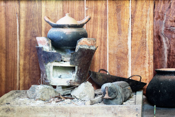 istock Traditional stove and pottery in Thai kitchen 697093852