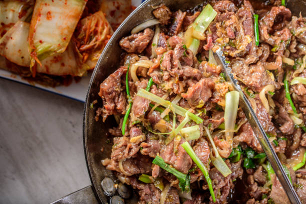 istock Delicious Grilled  Bulgogi , Marinated in soy sauce and garlic and ginger 697123270