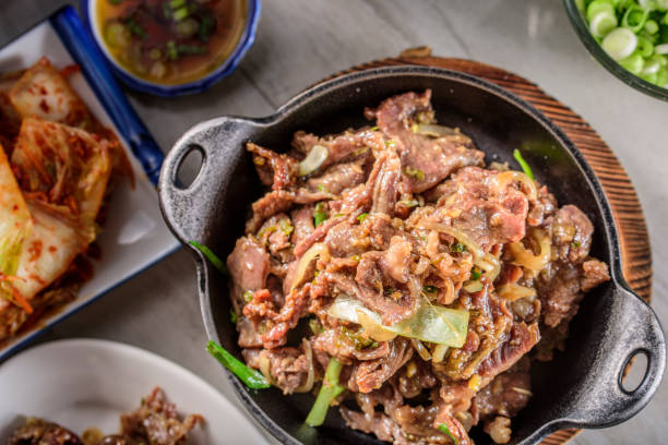 istock Delicious Grilled  Bulgogi , Marinated in soy sauce and garlic and ginger 697123302