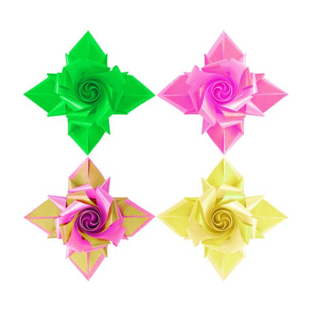 istock Artificial  flower of ribbons. isolated on white background 697123402