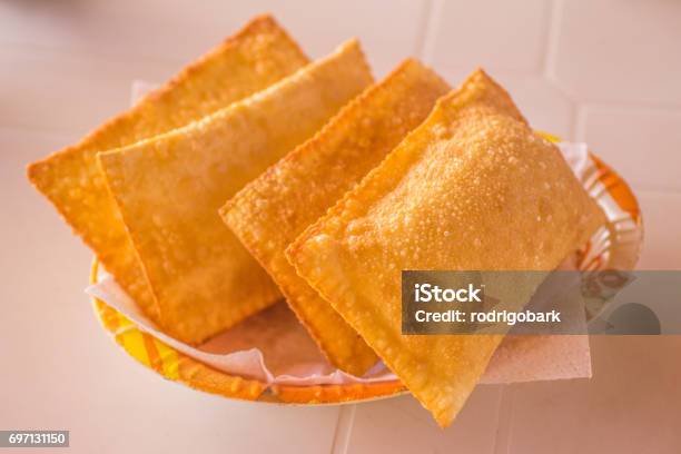 Brazilian Cheese Pastel Stock Photo - Download Image Now - Pastel - Food, Cheese, Fried