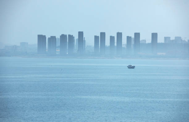 Tourist city Qingdao, China.A mirage.