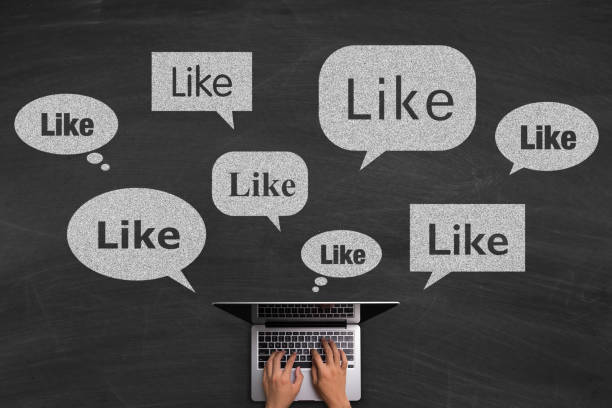 istock Social Networking Concept With Laptop On Blackboard 697141148