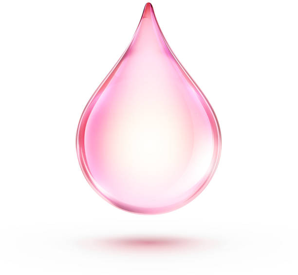 pink shiny drop Vector illustration of a single pink shiny  liquid soap or oil drop vibrant color lifestyles vertical close up stock illustrations