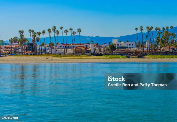 Santa Barbara Sholeline And Waterfront Ca Stock Photo - Download Image Now - Santa Barbara - California, Santa Barbara County, California