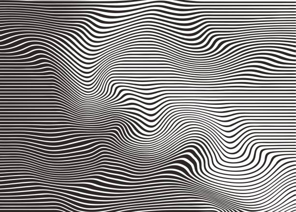 물결 모양의 파문이 하프톤 패턴 추상적인 배경 - illusion stock illustrations