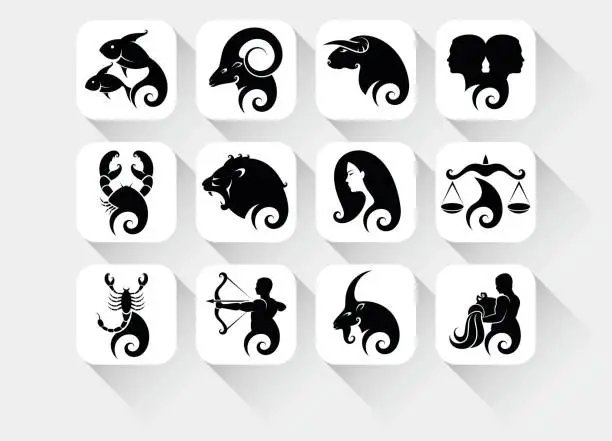 Vector illustration of Zodiac signs