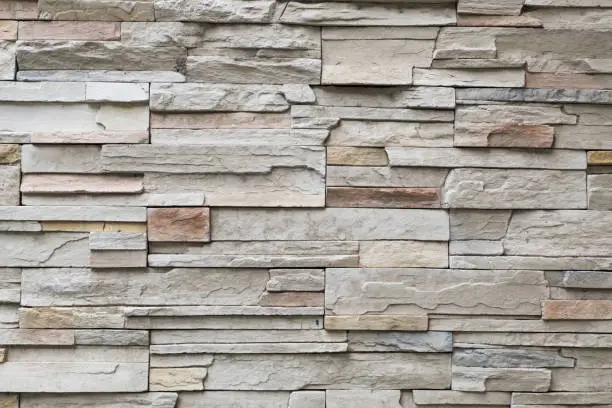 Photo of Craft stone wall texture.